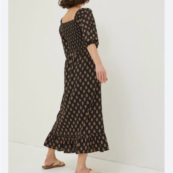 Fat Face Adele Woodblock Midi Dress blk/peacock - Picture 3 of 10